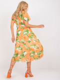 Blumen Midi Kleid in Orange