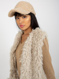Beige Fellweste mit Futter Hallie