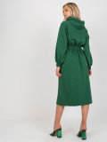 Dunkelgrünes ausgestelltes Kapuzenkleid