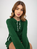 Dunkelgrünes Mini-Dress mit Taschen