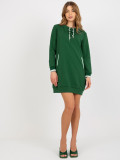 Dunkelgrünes Mini-Dress mit Taschen