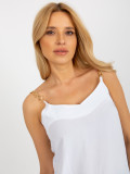 Weißes Top mit Spaghetti-Trägern aus Viskose