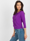 Lila elegante Bluse mit 3/4-Ärmeln