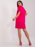 Rosa Basic Kleid mit kurzen Ärmeln