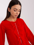 Elegante rote Bluse mit Rundhalsausschnitt