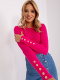 Fuchsia klassischer Pullover mit Rundhalsausschnitt