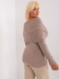 Damen Pullover in Beige mit Viskose in Übergröße