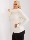 Cremiger Plus-Size-Pullover mit Rippbündchen