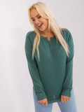 Dunkelgrüner klassischer Plus-Size-Pullover aus Viskose