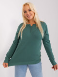 Dunkelgrüner klassischer Plus-Size-Pullover aus Viskose