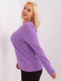 Lila Plus-Size Pullover mit Knöpfen am Ausschnitt