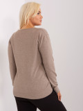 Beiger Plus-Size-Pullover mit Knöpfen