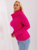 Fuchsia Damenpullover mit fließendem Kragen