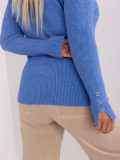 Blauer figurbetonter Pullover in Übergröße