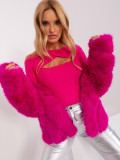 Fuchsia Pullover mit Ausschnitt