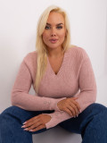 Helle rosa Damen Pullover in Übergröße mit Viskose