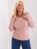 Helle rosa Damen Pullover in Übergröße mit Viskose