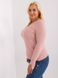 Helle rosa Damen Pullover in Übergröße mit Viskose