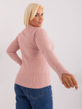 Helle rosa Damen Pullover in Übergröße mit Viskose
