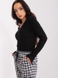 Schwarzer Damen Strickpullover