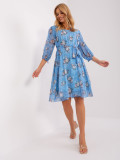 Blaue Oversize-Kleid mit Blumenmuster