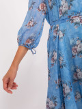 Blaue Oversize-Kleid mit Blumenmuster
