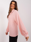 Helle rosa Bluse mit Kragen