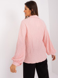 Helle rosa Bluse mit Kragen