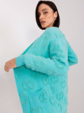 Minzfarbener Cardigan mit Muster