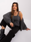 Dunkelgrau Set mit kurzem Cardigan
