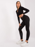 Schwarze Sportleggings mit Streifen