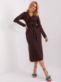 Elegantes Midi-Kleid in Dunkelbraun