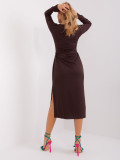Elegantes Midi-Kleid in Dunkelbraun