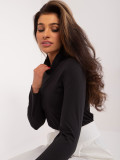 Elegante schwarze Bluse mit Rollkragen