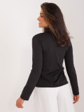 Elegante schwarze Bluse mit Rollkragen