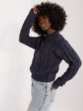 Stylischer grauer Pullover mit langen Ärmeln