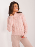 Stylischer Pullover mit langen Ärmeln in hellem Rosa