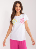 Weißes T-Shirt mit Applikation
