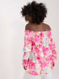 Rosa Bluse mit Blumenmuster