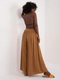 Elegante Palazzo-Hosen in Camel-Farbe