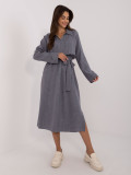 Elegantes ausgestelltes Kleid in Dunkelgrau