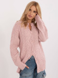 Stylischer rosa Pullover mit langen Ärmeln