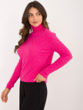 Stylischer fuchsienfarbener Pullover mit Rollkragen