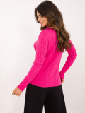 Stylischer fuchsienfarbener Pullover mit Rollkragen