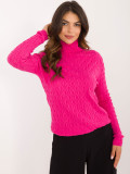 Stylischer fuchsienfarbener Pullover mit Rollkragen