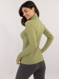 Stylischer Pullover mit Rollkragen in hellem Grün