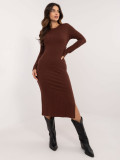 Elegantes Midi-Kleid in Dunkelbraun