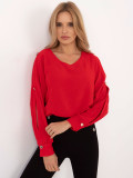 Elegante rote Bluse mit langen Ärmeln