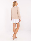 Beige Bluse mit langen Ärmeln