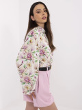 Elegante weiße Bluse mit Blumenmuster